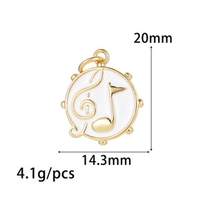 Colgante Espacial Planetario HD270 con Esmalte, Latón con Baño <span class=keywords><strong>de</strong></span> Oro PVD <span class=keywords><strong>de</strong></span> 14K, Amuleto con Símbolo Musical <span class=keywords><strong>de</strong></span> Gato, Ideal para la Creación <span class=keywords><strong>de</strong></span> Joyería y Collares DIY - Product Image 4
