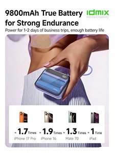 IDMIX Q10 PRO IV 45W PD Fast Charging Magnetic <b>Wireless</b> Power Bank 9800mAh Portable Charger with Cable - Product Image 4