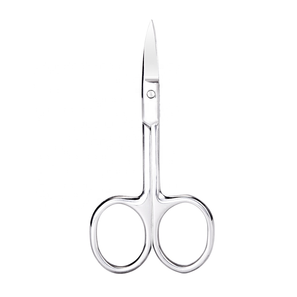 Fast Shipment Portable High Quality 3.5mm Thickness Eyebrow Beauty Curved Cuticle Manicure Nail Scissors