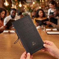 Porte-menu en cuir PU de luxe imperméable avec logo personnalisé, modèle VD-3821, toutes les couleurs, pour restaurant, hôtel, bar