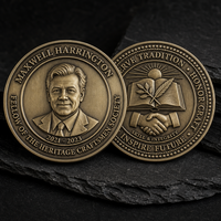 Médaille de récompense personnalisée sans MOQ, conception gratuite, OEM ODM, usine, pièce métallique en bronze antique avec relief, bord perlé, motif étreinte de mains
