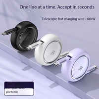 Venta caliente 100W Carga rápida Retráctil 1,2 M Nylon Cable USB para teléfonos móviles Compatible IOS A3 PVC OEM para iPhone