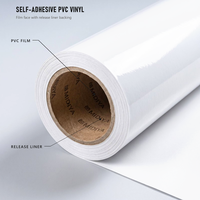 Rouleau de vinyle PVC auto-adhésif blanc brillant 120g 140g, imprimable avec encre éco-solvant, UV, latex, pour bannières publicitaires extérieures et affiches