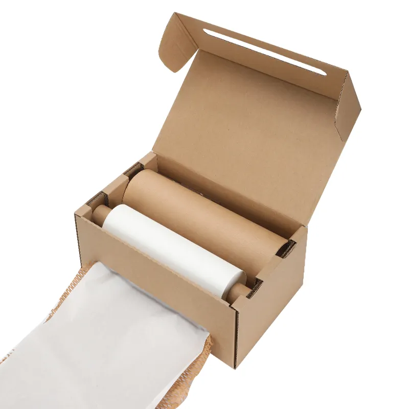 Empaquetado biodegradable reciclable respetuoso del medio ambiente que amortigua el embalaje de Kraft papel tisú rollo de papel de panal con la caja del dispensador