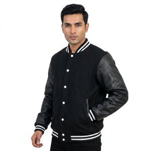 Man Jacket <b>Top</b> Design Varsity Baseball Bomber Jacket 2025 Best Design Genuine Leather Sleeves Wool Body Team Wears Jacket - Product Image 1
