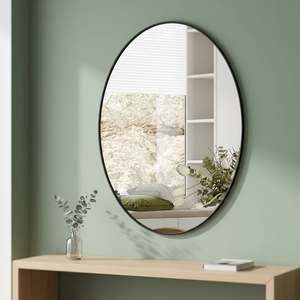 Oval Wall <b>Mirror</b> 4.0mm Thick Framed Glass Minimalist Design for Bedroom Living Room - Product Image 3