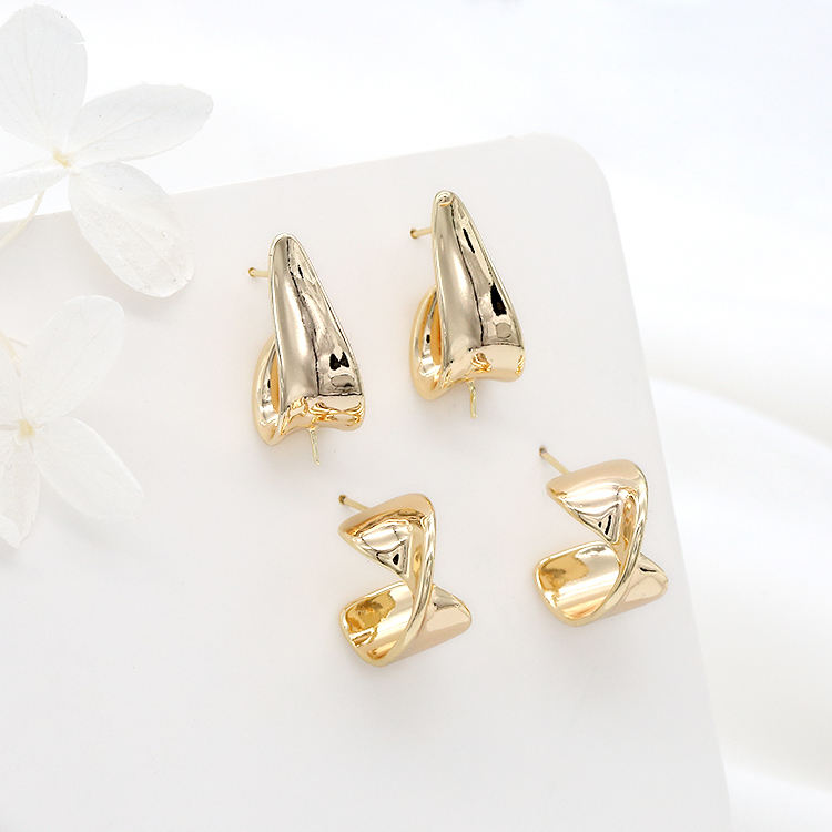 Simple Design 14K Gold Plated Irregular Shape Can Set Pearls DIY