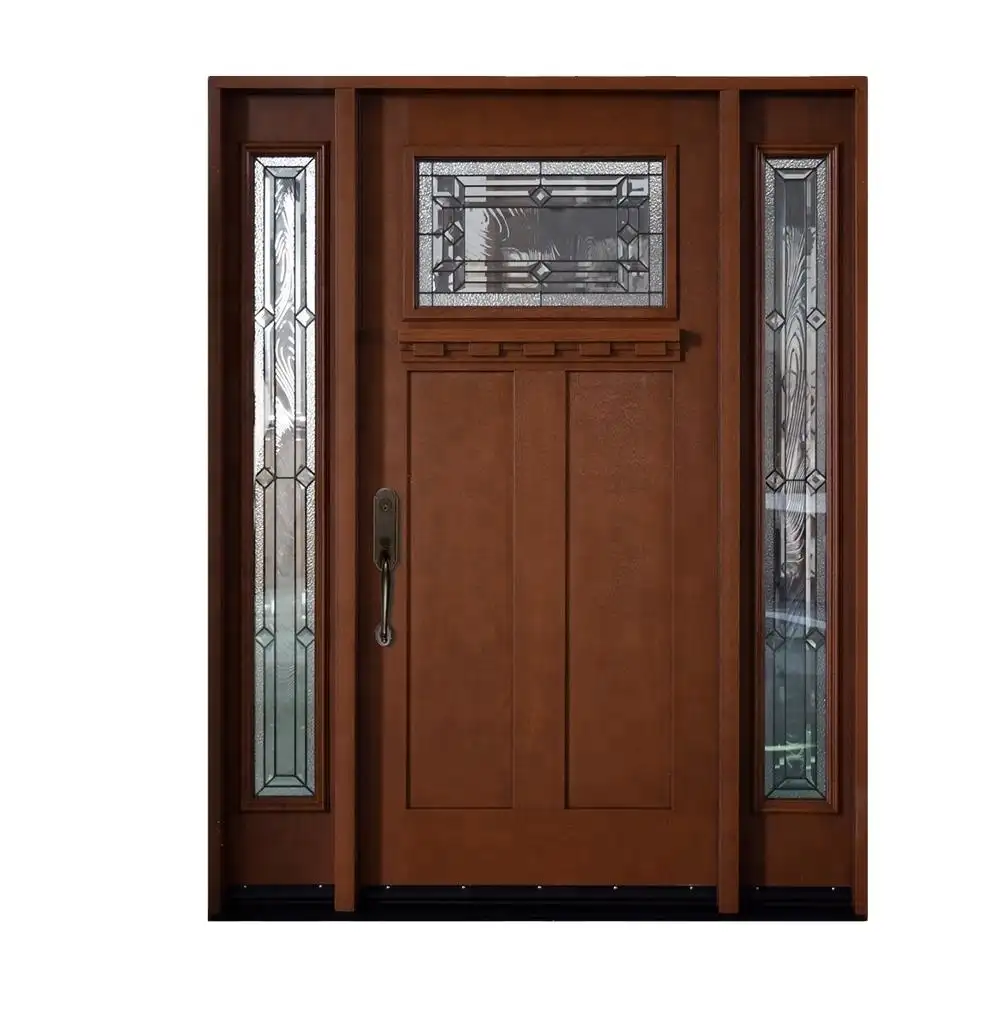 Fangda high quality craftsman style wood grain frp grp fiberglass doors exterior