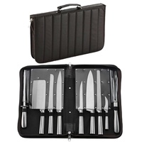 Couteau de cuisine professionnel 9 pièces avec étui Ensemble de couteaux de cuisine de luxe en acier inoxydable ondulé