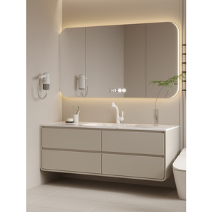 Modern simple slate hot-bent integrated basin <b>bathroom</b> <b>cabinet</b> combination washbasin basin washbasin <b>cabinet</b> - Product Image 5