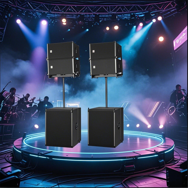 Line Array Speaker 10inch LA System Dual 15inch Subwoofer Passive Speaker Box for Band Bars Music Festivals Conference Rooms
