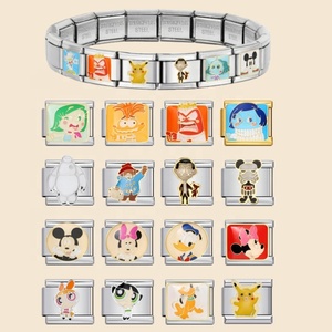 Breloques personnalisées avec logo, style anime et dessin animé, compatibles avec les bracelets italiens de 9 mm en acier inoxydable 304, pour la fabrication de bijoux, perles DIY, cadeaux - Product Image 1