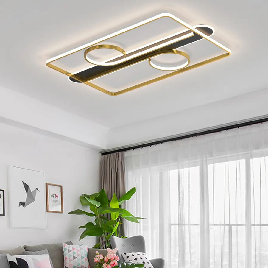 Led Ceiling Lamp Rectangle Modern Design House Decoration Dimmable Intelligent Ceiling Light With Remote Control