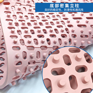 Hollow Silicone Kitchen Mat Rectangle Non-Slip Heat Insulation Drain <b>Protector</b> For Tableware Tea Set - Product Image 3