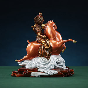 Adorno de Caballo y Mono de Bronce, Decoración de Escritorio Feng Shui de Cobre, Regalo de Oficina - Product Image 2