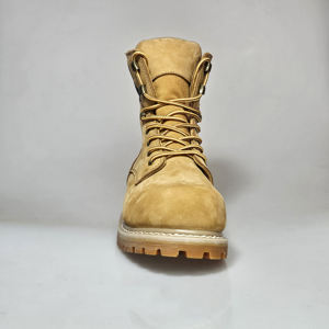 Botas de trabajo con punta de acero informales de invierno para hombre, zapatos de seguridad con suela de goma de cuero nobuk, botas amarillas Goodyear Welt para verano y otoño - Product Image 4