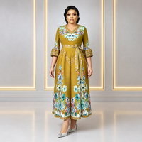 Abaya longue à manches longues, plissée en V, style Dubaï, respirante, confortable pour femme musulmane, idéale au quotidien, collection Loriya personnalisée, pour l'été et l'automne