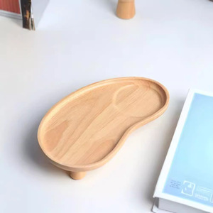Solid Wood Oval <b>Storage</b> <b>Tray</b> With Legs For Tea Cup And Aromatherapy Home Living Room Use - Product Image 3