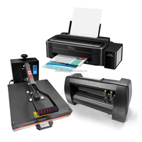 Plotter de Corte de 365 mm, Máquina de Sublimación 5 en 1, Prensa de Calor para Camisetas, Plotter de Corte de Vinilo, Impresora de Inyección de Tinta