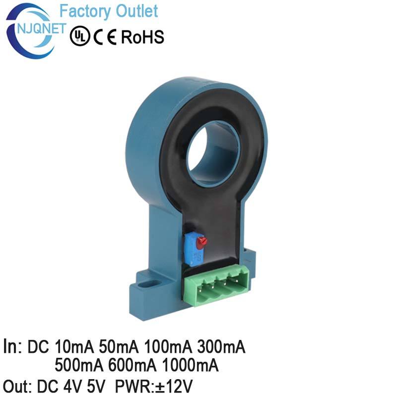 DC Leakage Current Sensor QNLCK4 Input 50mA 100mA 200mA 500mA 1A 2A Output 5V Split Core Current Transducer Clamp Ct Transformer