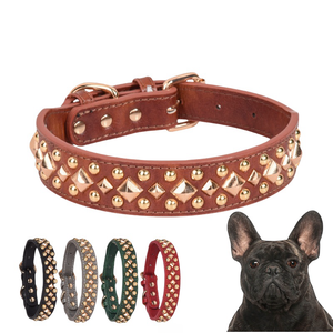 Adjustable PU Leather Mushrooms <strong>Spiked</strong> Rivet Studded <strong>Dog</strong> <strong>Collar</strong> for Small Medium Large Pets Cats Puppy <strong>Dogs</strong> - Product Image 1