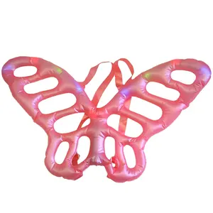 factory customized light up inflatable butterfly wings toys with LED lights durable plastic blow up insect sparkle toys