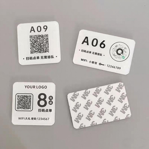 Etiqueta de mesa de código QR acrílico autoadhesivo impreso personalizado menú de señal de pantalla de <span class=keywords><strong>Paypal</strong></span> ecológico - Product Image 1