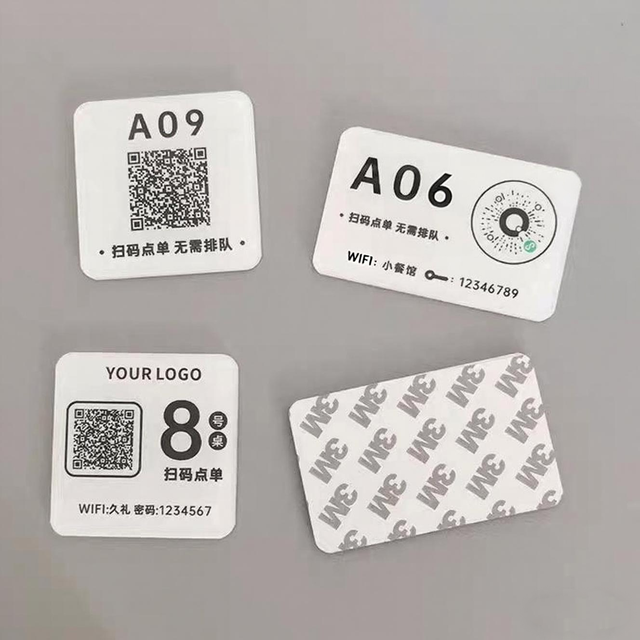 Custom Printed Self-Adhesive Acrylic QR Code Table Sticker Eco-Friendly Paypal Display Sign Menu