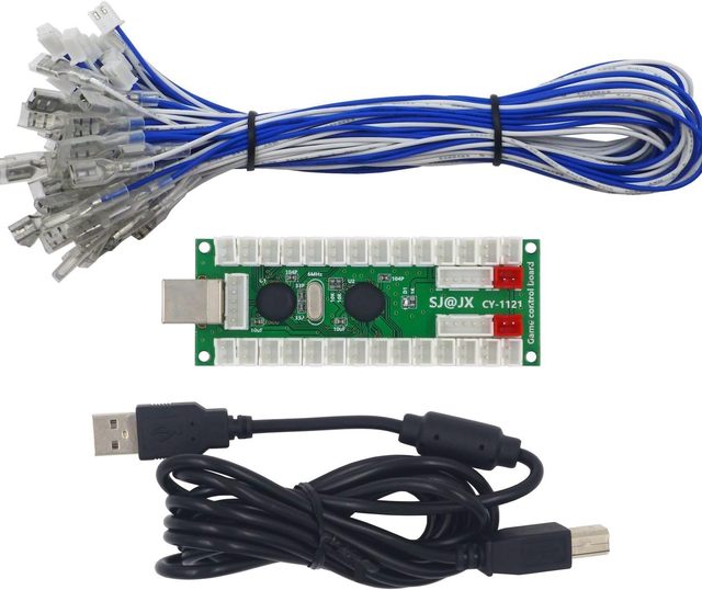 2 Players DIY USB Encoder Controller Button Joystick for Retro Raspberry Pi MAME PC-Arcade Game Kit for Retro Players