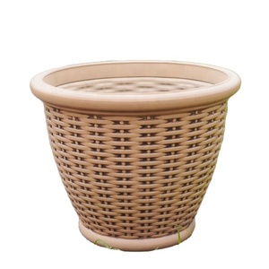 Serre de luxe géante, nouveauté, <span class=keywords><strong>pot</strong></span> de fleurs en plastique bon marché pour patio, jardin, imitation antique, <span class=keywords><strong>pot</strong></span> de fleurs en rotin, biodégradable - Product Image 1