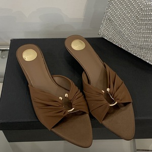 Sandales à talons pour femmes 2025, bout ouvert pointu, talon chaton, en satin, confortables, chaussures habillées, mules à talons - Product Image 6