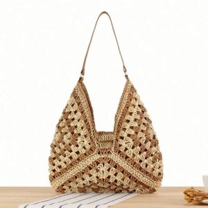 Sac de plage tressé en paille grande capacité pour femme – Vente en gros - Product Image 3