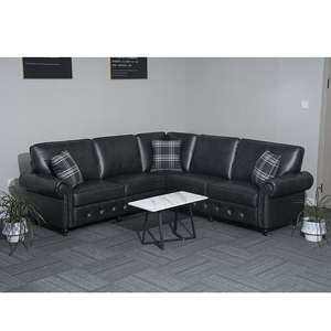 Bộ sofa góc lớn màu đen OAKLAND Hiện Đại-Ghế dài 5 chỗ-Ghế sofa góc cao-Nội thất phòng khách - Product Image 1