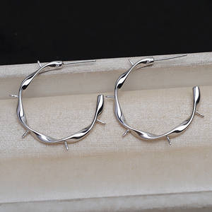 Han Handmade DIY Accessories S925 Silver Small <b>Shell</b> Long Ear Hook Female 7-13 Pearl Ear Hook 6mm <b>Bead</b> Size 1804 Empty Tray - Product Image 2
