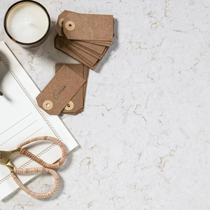 Encimera de cocina de cuarzo Sineda Carrara, encimera de tocador, 2 cm, 3 cm, pulida, con borde biselado, cortada a medida - Product Image 1