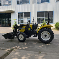 Traktor Mini 50HP 4x4 Mesin Diesel dengan Pemuat Depan, Traktor Roda Kompak, Mesin Pertanian untuk Dijual