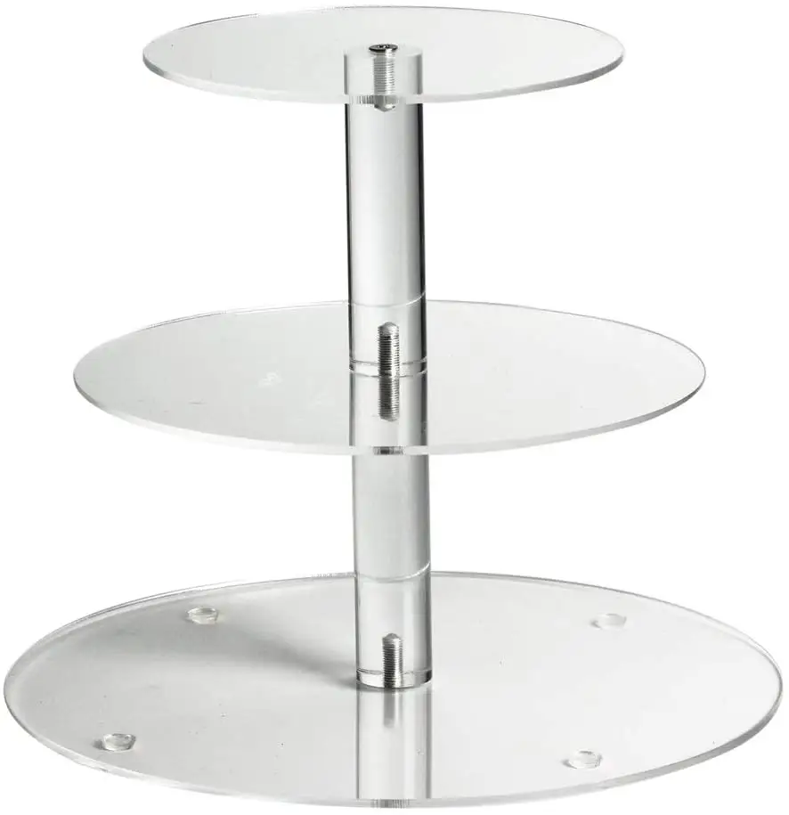 Serveerschaal Candy Bar Party Bruiloft 3 Tier Licht Up Cake Stand Cupcake Houder Gebak Stand Acryl Cupcake Display Stand