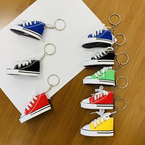 <b>Mini</b> <b>Canvas</b> Shoe Keychain Green <b>Canvas</b> Portable Sneaker Pendant Stainless Steel Ring Gift For Colleague - Product Image 3
