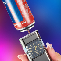 Torche Portable à double flamme en métal briquet à gaz Butane Style de pistolet de luxe pour les cadeaux d'affaires pour Herb Watch Ette BBQ Jet Lighting