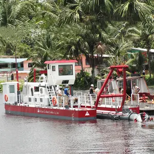 Mesin pengeruk pembersih sungai kecil portabel, mesin pengeruk hisap harga rendah dengan kepala pemotong daya Diesel untuk dijual