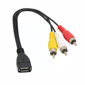 Câble AV USB femelle vers 3 RCA mâle, adaptateur audio-vidéo en cuivre pour connecteur d'interface de décodeur TV - Product Image 2