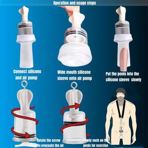 ชุดฝึกขยายขนาดอวัยวะเพศชาย 3 in 1 พร้อมปลอกซิลิโคน ปั๊ม และสายรัดคอและขา สำหรับเพิ่มขนาดและช่วยให้แข็งตัว - Product Image 3