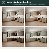 Meuble de cuisine en forme de L, portes en chêne blanc au design contemporain, rangement par tiroirs, boîtes de rangement en MDF et unités modulaires