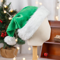 Chapeaux de Père Noël bleu roi de haute qualité pour adultes, en velours confortable, ajustables, décoration de costume de luxe