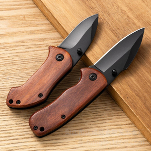 Stainless steel Bork folding <b>knife</b> with wooden handle multi-function <b>sharpened</b> cuchillos tactical <b>knife</b> - Product Image 1