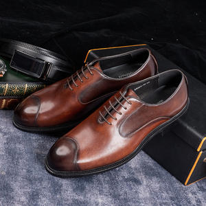 Zapatos Formales de Negocios para Hombre, Modernos, con Cordones, de Caña Baja, Hechos a Mano, con Parte Superior de Cuero Vacuno, que Aumentan la Altura, Impermeables y Antideslizantes - Product Image 3