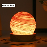 Vente flash - Lampe de nuit LED moderne en verre avec base en bois, ciel étoilé luminescent 3D, pour la décoration de la chambre
