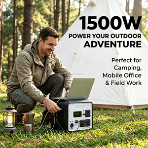 Estación de Energía Portátil de 1500W y 1152Wh con Batería LiFePO4, Salida de CA de Onda Sinusoidal Pura, Generador Solar para Camping y Emergencias - Product Image 1