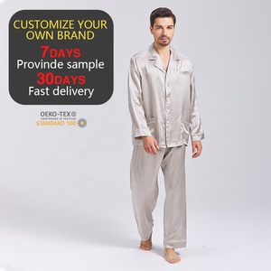 <span class=keywords><strong>Pyjama</strong></span> en soie biologique 100% gris argenté de luxe pour <span class=keywords><strong>homme</strong></span>, design de mode, haute qualité, 2 pièces, <span class=keywords><strong>pyjama</strong></span> en soie pure pour <span class=keywords><strong>homme</strong></span>, chemise de nuit - Product Image 2