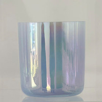 Bol chantant en cristal de sable de quartz de qualité Quasi-Tone 432Hz, transparent, pour la guérison musicale, série plaquée CL002 Jinzhou Liaoning